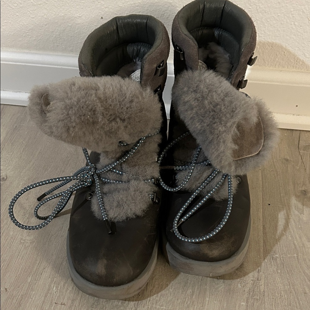 UGG Charcoal and Black Suede Boots